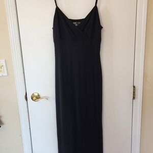 Rimini Elegant Black Spaghetti Strap Maxi Dress
